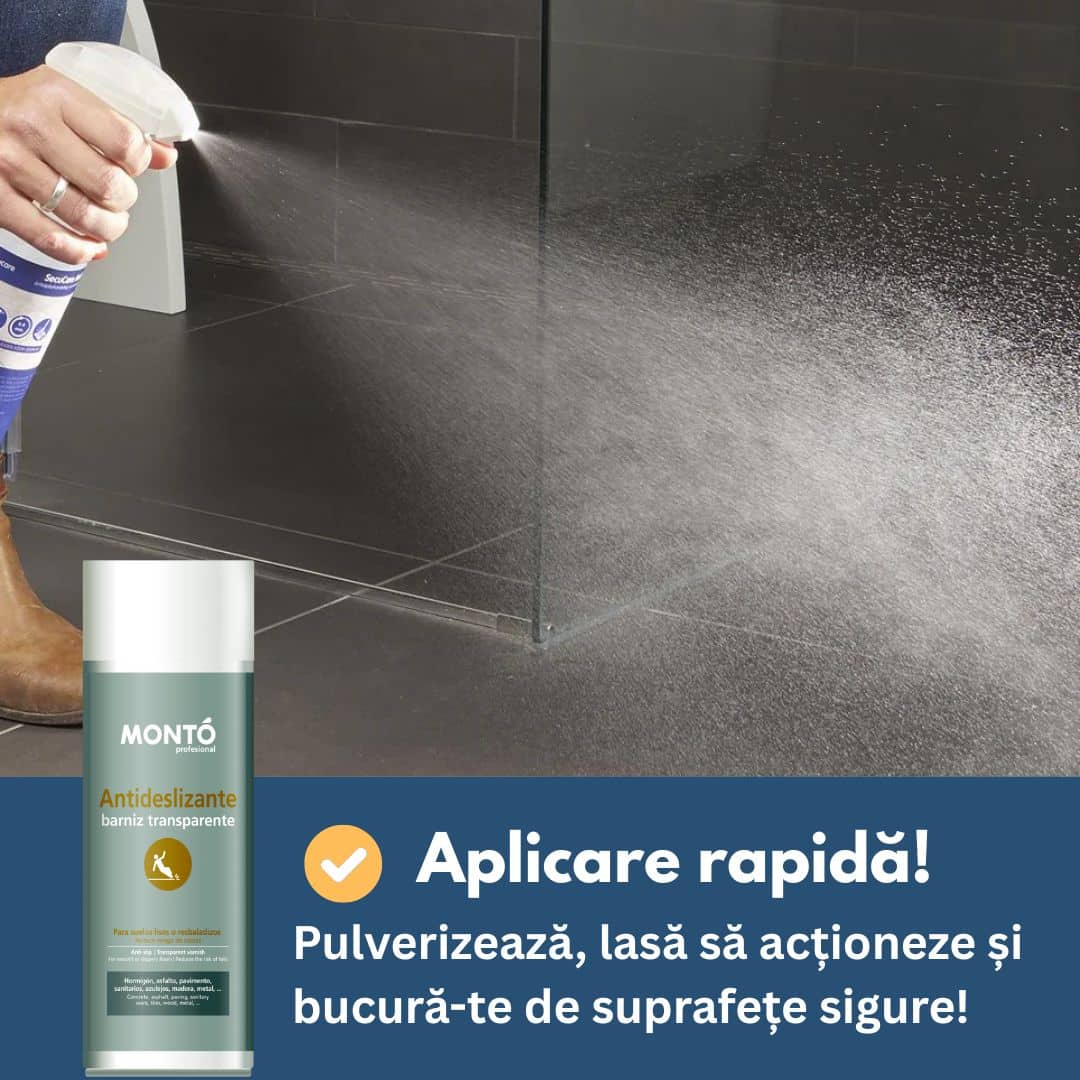 Monto Spray 400ml – Антихлъзгаща защита за камък, плочки и стъпала, за вътрешна и външна употреба.