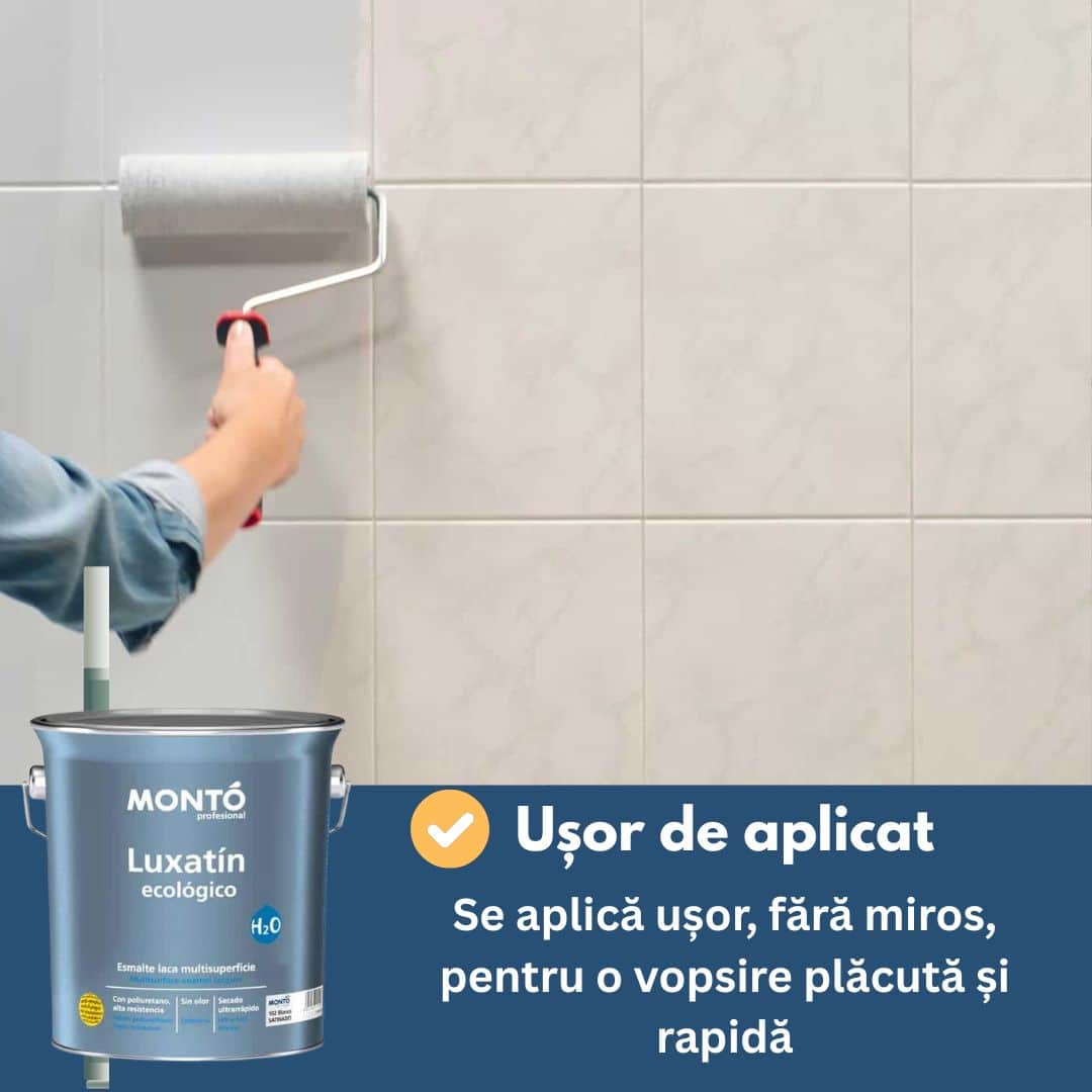 Vopsea Pentru Faianță Monto 750ml – Ecologică, Aderență Maximă pe Ceramică, Gresie, Metal, Gips-Carton | Rezistență și Culoare Intensă
