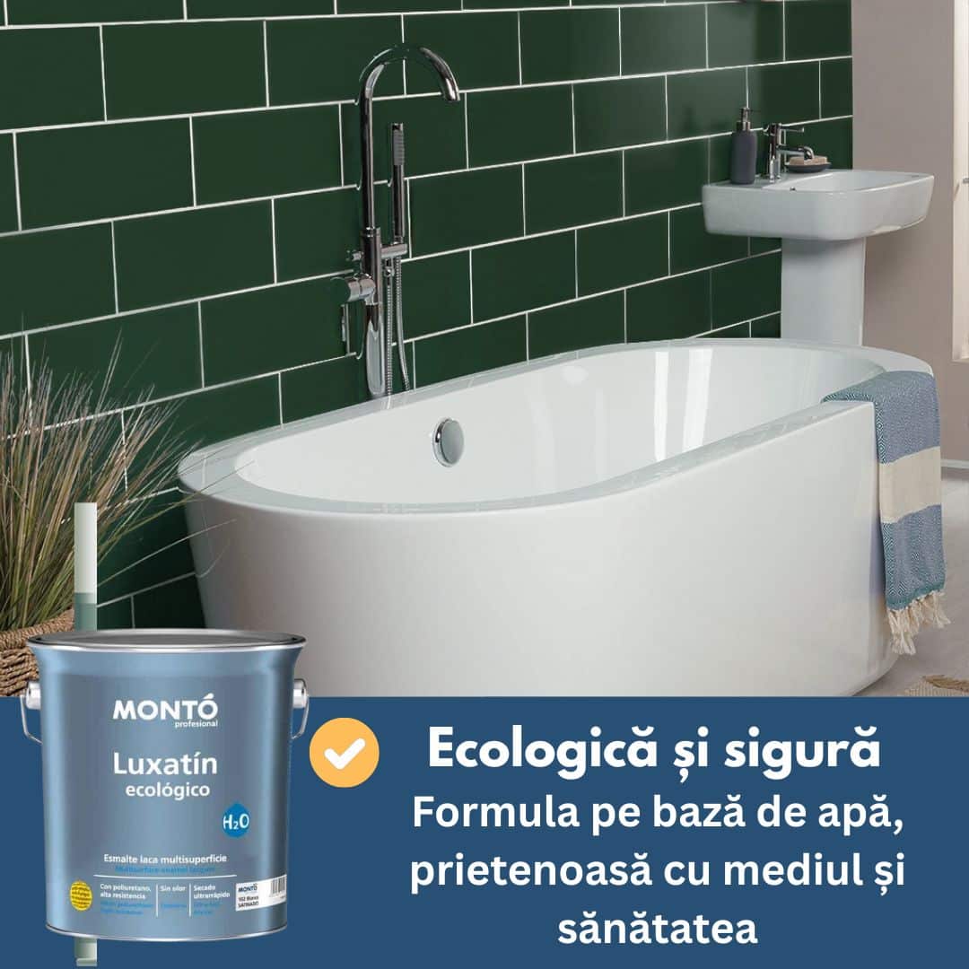 Vopsea Pentru Faianță Monto 750ml – Ecologică, Aderență Maximă pe Ceramică, Gresie, Metal, Gips-Carton | Rezistență și Culoare Intensă