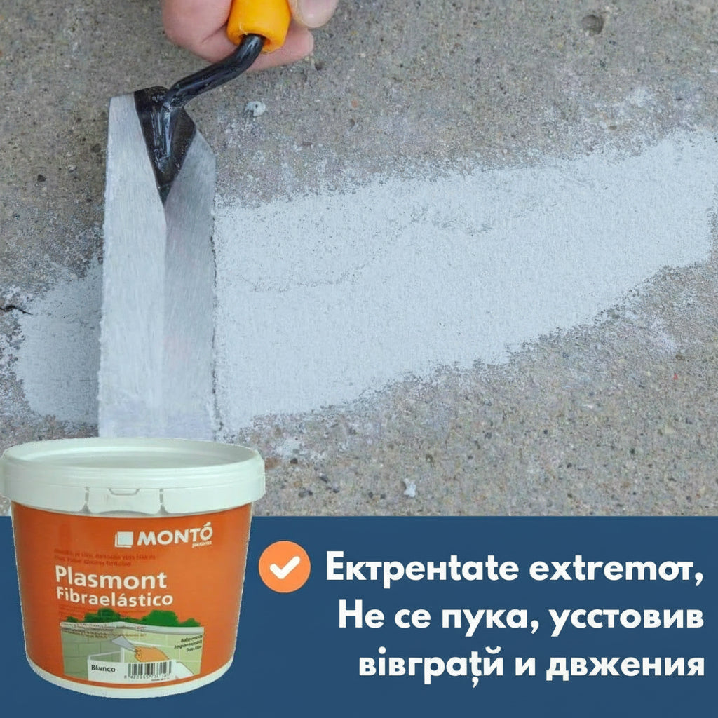 Kit reparații crăpături beton Monto, fibră sticlă, gri, aplicator metalic. Nanomax.