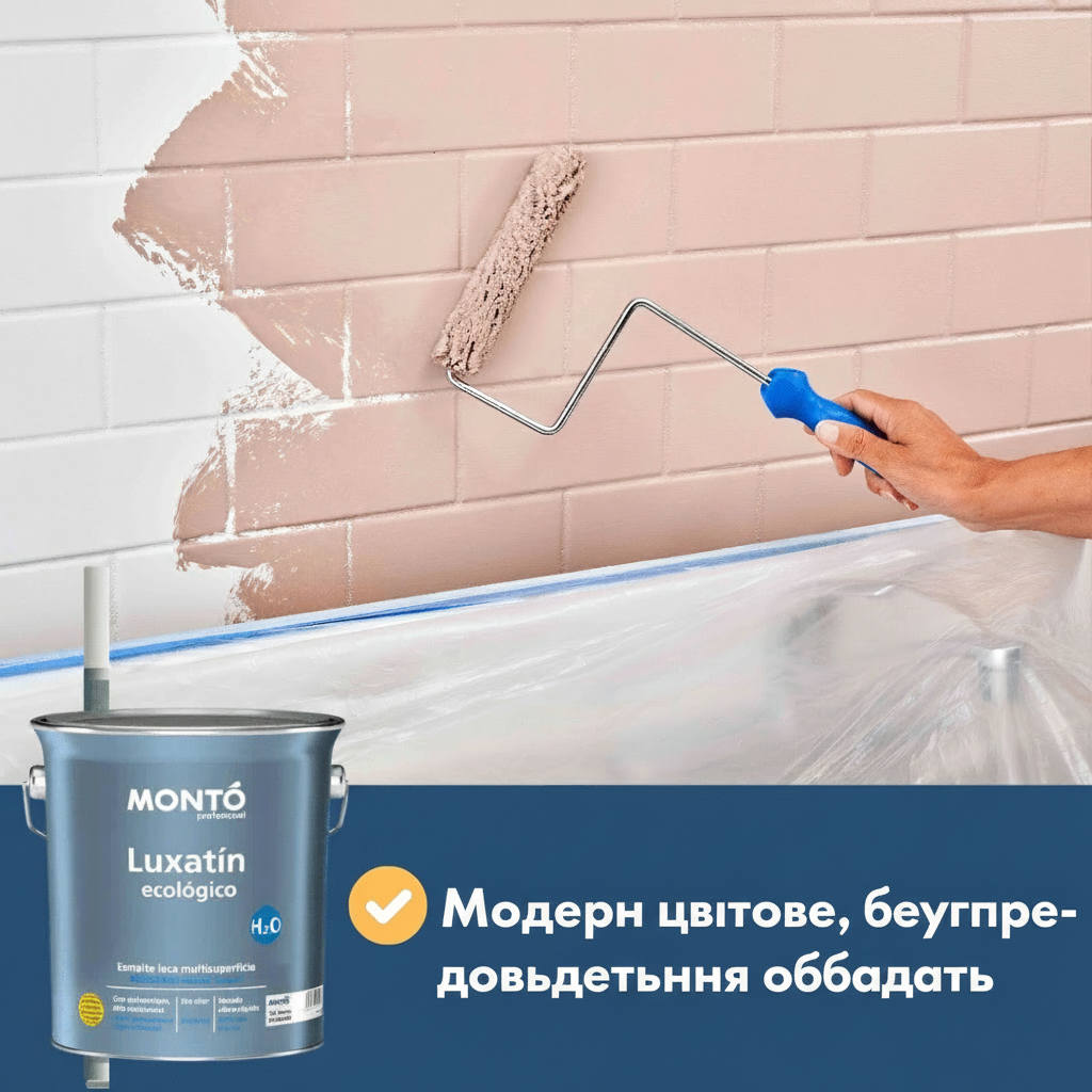 Monto Tile Paint 750ml – Ecological, Maximum Adhesion on Ceramics, Tiles, Metal, Plasterboard | Durability and Intense Color