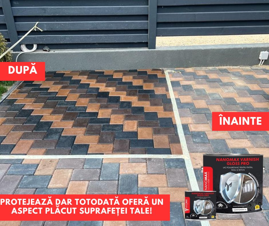 Полиуретанов лак за бетон, ефект лъскав/сатен, защита за камък, тротоарни плочи, NanoMax