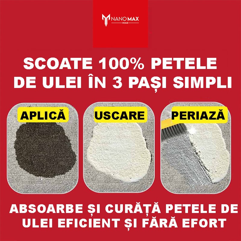 Нано разтвор за петна от масло/гориво за тротоарни плочи, бетон, камън, 750 мл