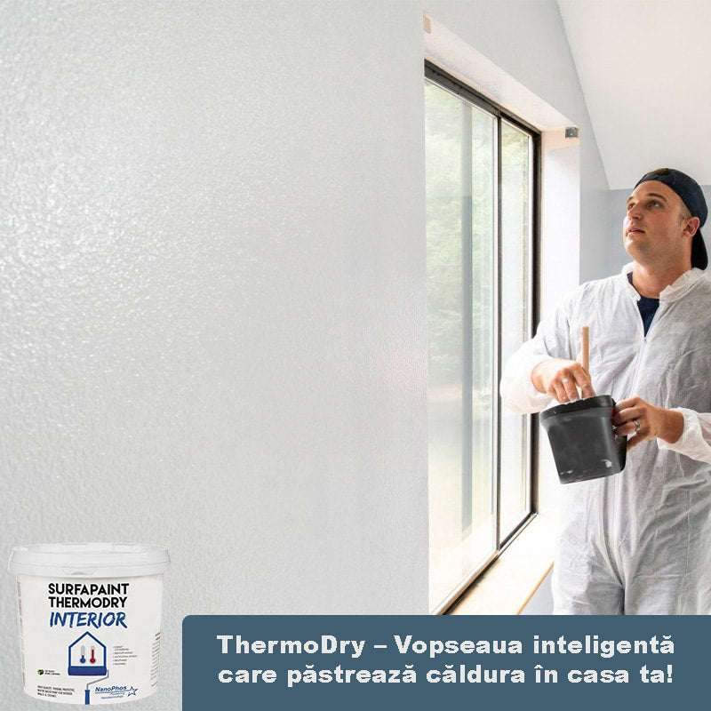 Vopsea Termoizolantă Interior, Nano SurfaPaint ThermoDry, Alba, 10L