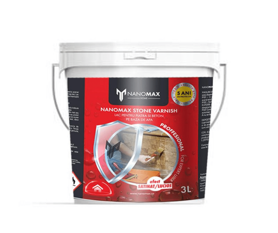 Stone / Concrete / Sandstone Varnish, Nano Waterproofing, Glossy/Satin Effect, NANOMAX