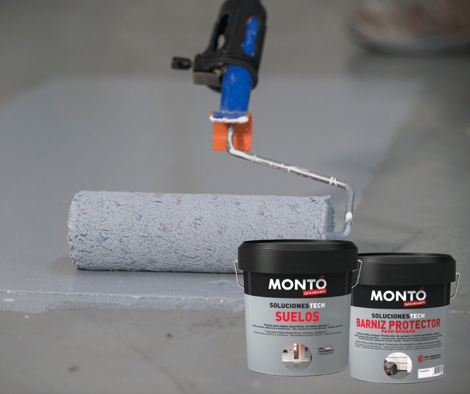 MONTO PREMIUM GARAGE KIT – ACRYLIC PAINT AND SEALANTER for Concrete Floors, Garages and Heavy Traffic, mechanical and chemical resistance, Monto, 4L