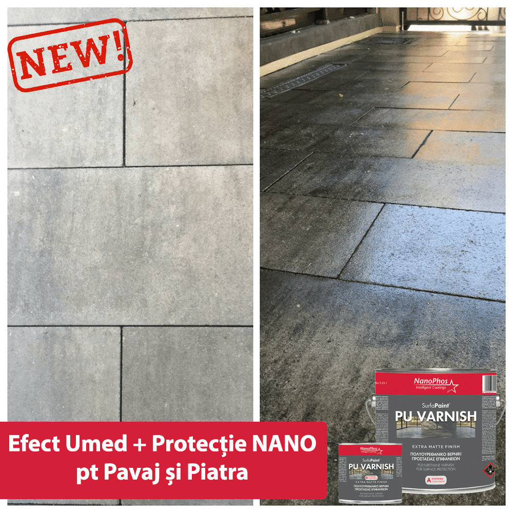 Polyurethane Concrete Varnish, Glossy/Satin effect, Stone and Pavement Protection, NanoMax