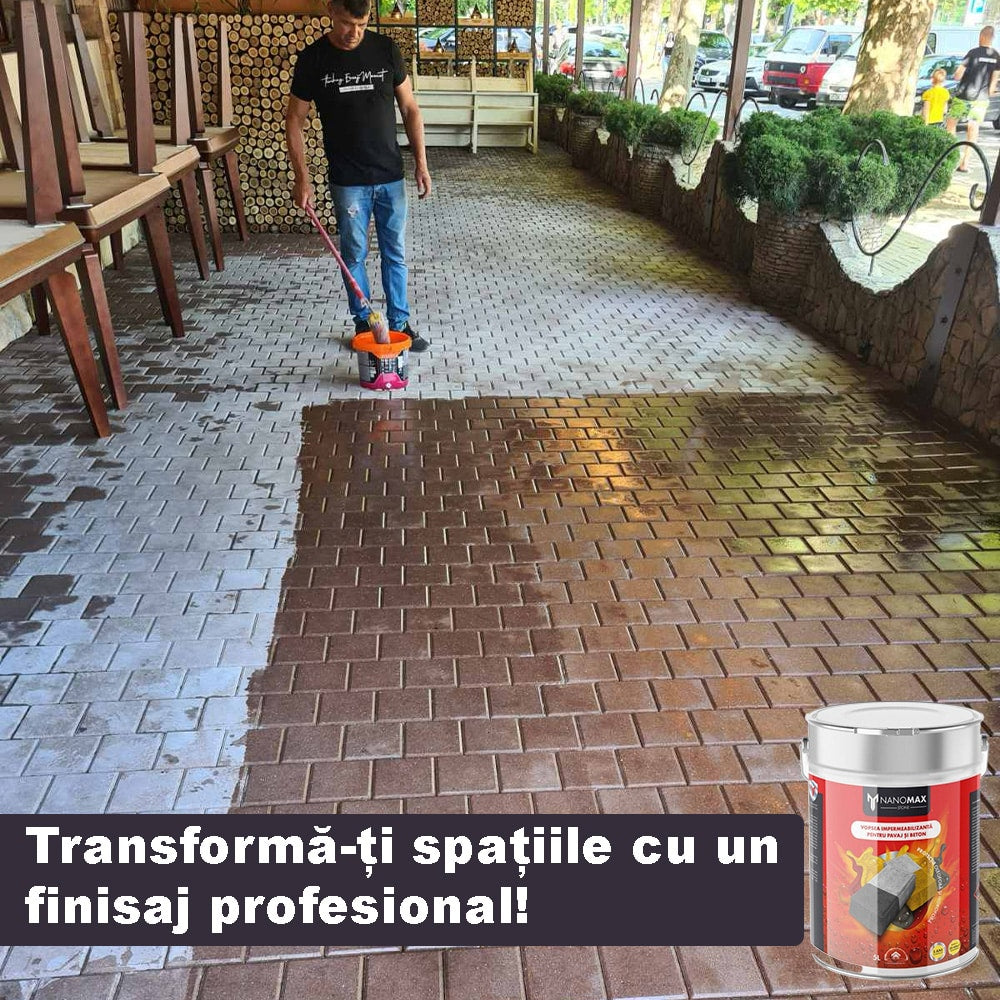 Pavement/Concrete Varnish, Wet Effect, Transparent, Waterproofing Effect, Hydrophobic, UV and Oleophobic Protection, NanoMax
