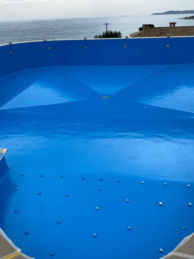Polyaspartic swimming pool Epoxy paint, Flexible waterproof coating with high solids and self-leveling, SurfaDur P Pool, NanoPhos
