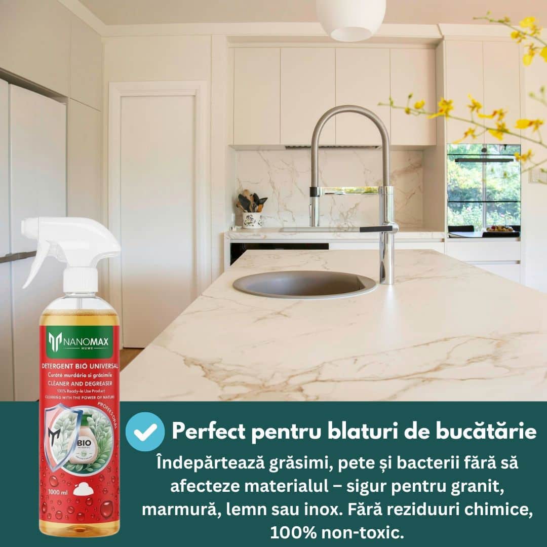 BIO Detergent Deep Cleaning Dirt and Grease for Stone, Concrete, Pavement, Metal, Glass Surfaces, Nanomax, 1L