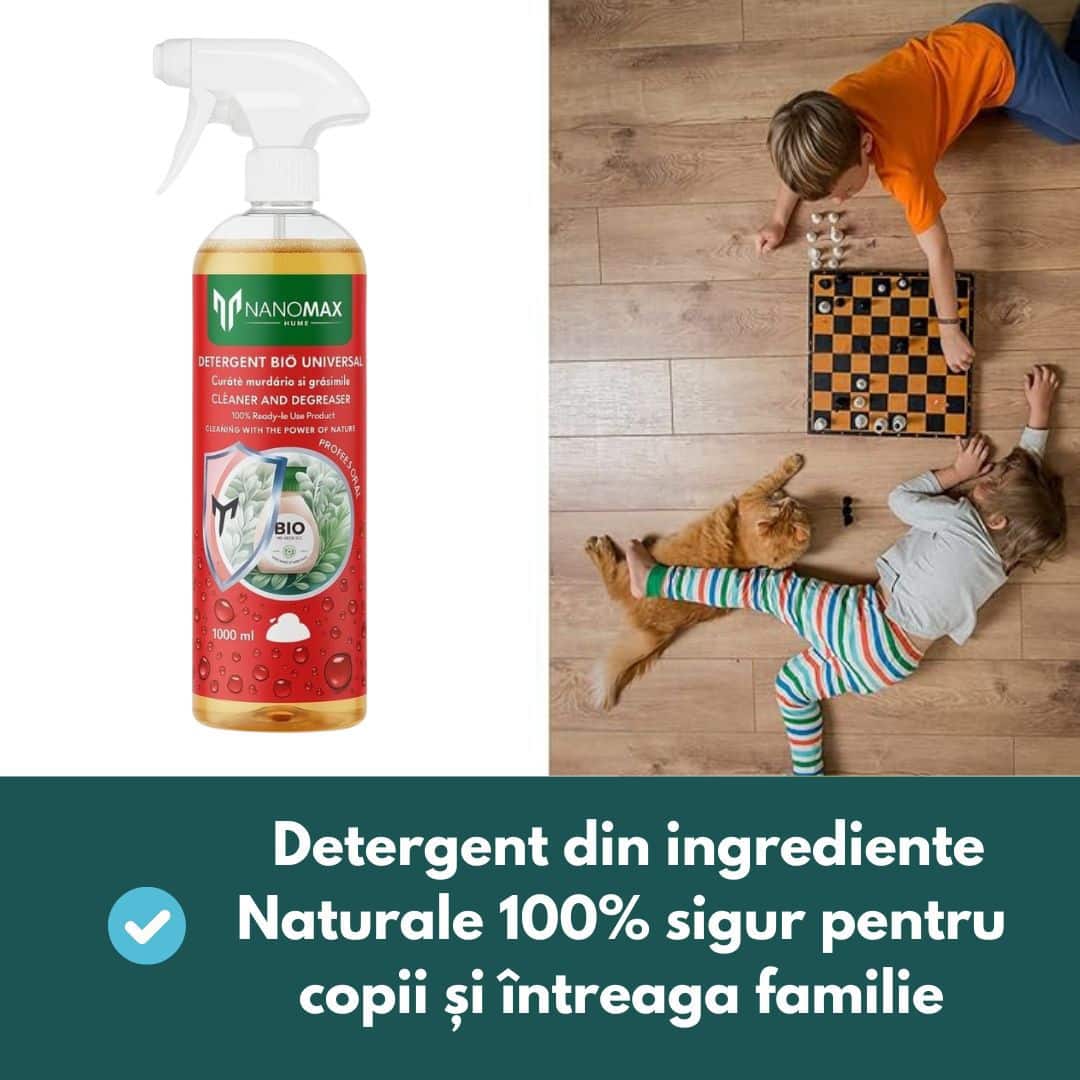 BIO Detergent Deep Cleaning Dirt and Grease for Stone, Concrete, Pavement, Metal, Glass Surfaces, Nanomax, 1L