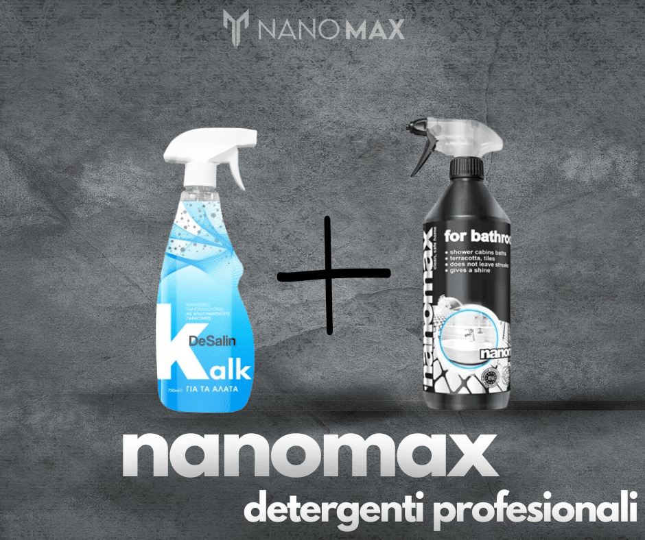BATHROOM KIT, Professional detergent for cleaning bathrooms and shower cabins 500 ml + Limescale and Disinfectant cleaning detergent, soap residues and grease and dirt stains for the bathroom DeSalin Kalk 750 ml
