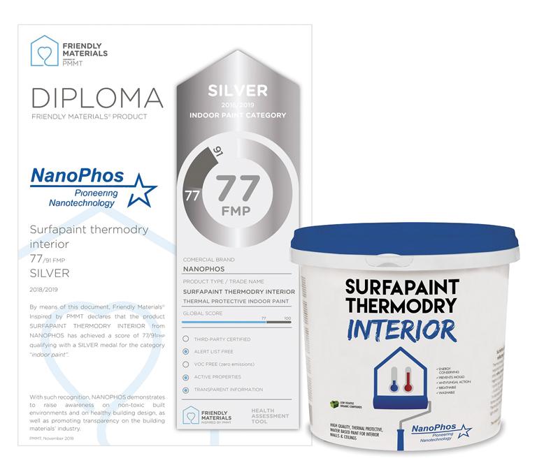 Interior Thermal Insulation Paint, Nano SurfaPaint ThermoDry, White, 10L