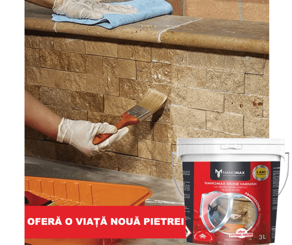 Stone / Concrete / Sandstone Varnish, Nano Waterproofing, Glossy/Satin Effect, NANOMAX